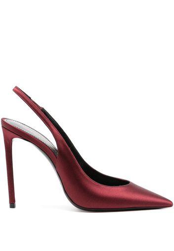 Saint Laurent Zoe 115mm slingback satin pumps - Rosso