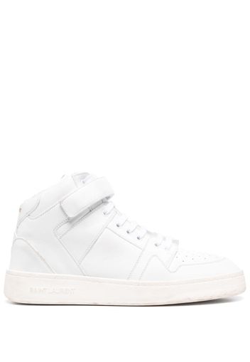 Saint Laurent logo-lettering leather sneakers - Bianco