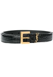 Saint Laurent Cintura con monogramma - Nero