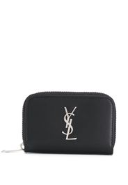 YSL logo zipped purse