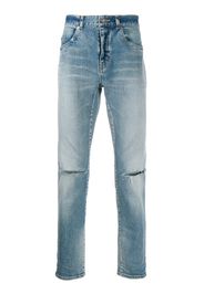 distressed detail slim-fit jeans