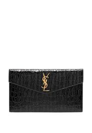 crocodile effect monogram clutch