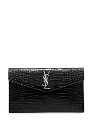 Uptown crocodile effect clutch