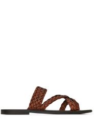 Saint Laurent interwoven-design open-toe sandals - Marrone