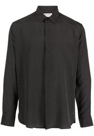 Saint Laurent Yves collar dot-print shirt - Nero