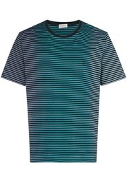 Saint Laurent striped logo T-shirt - Blu