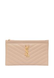 Saint Laurent chevron quilted bill pouch - Toni neutri