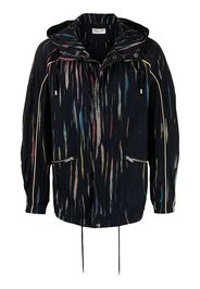 Saint Laurent Giacca a vento con fantasia tie dye - Nero