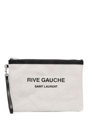 Saint Laurent logo-print clutch - Bianco