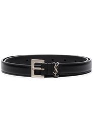 Saint Laurent Cintura con monogramma - Nero