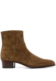 Saint Laurent Wyatt zipped boots - Marrone