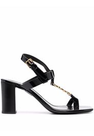 Saint Laurent Sandali Cassandra con logo - Nero