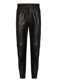 Saint Laurent SLP LEATHER TRACK SWTPNTS BLK - Nero