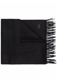 Saint Laurent logo-patch cashmere scarf - Nero