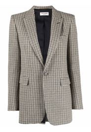 Saint Laurent notched lapels houndstooth blazer - Toni neutri