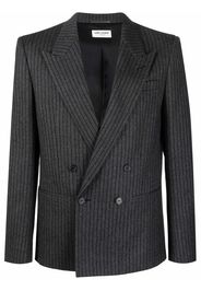 Saint Laurent striped double-breasted blazer - Grigio