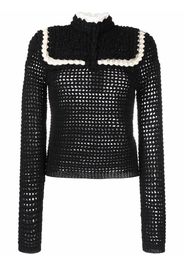 Saint Laurent button-fastening crochet jumper - Nero