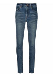 Saint Laurent whiskered skinny jeans - Blu