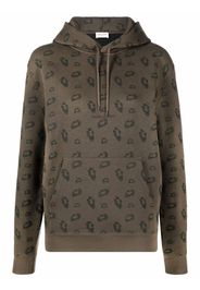 Saint Laurent logo-print long-sleeve hoodie - Verde