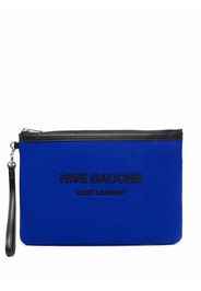 Saint Laurent logo lettering clutch bag - Blu