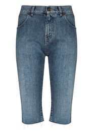 Saint Laurent Shorts denim a vita alta - Blu