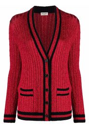 Saint Laurent cable knit cardigan - Rosso
