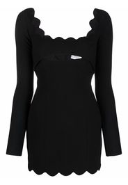 Saint Laurent scallop-trim fitted minidress - Nero