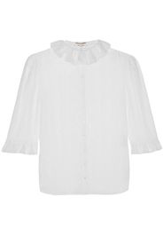 Saint Laurent frilled-collar button-up blouse - Bianco