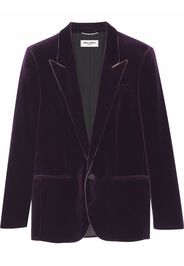 Saint Laurent piping-detail single-breasted blazer - Viola