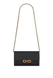 Saint Laurent Le Maillon leather wallet on chain - Nero