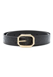Saint Laurent engraved-logo buckle belt - Nero