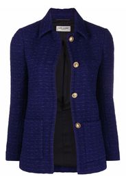 Saint Laurent fitted tweed blazer - Blu