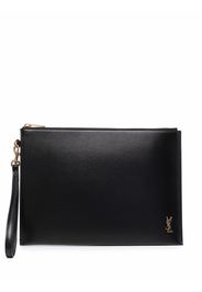 Saint Laurent monogram leather clutch - Nero