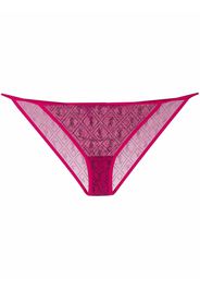 Saint Laurent logo-embellished tulle briefs - Rosa