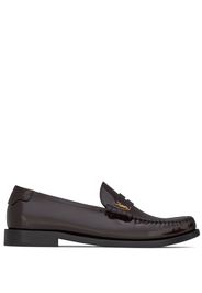 Saint Laurent high-shine leather loafers - Rosso