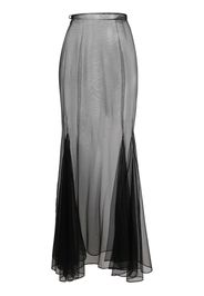 Saint Laurent Gonna in tulle semi trasparente - Nero