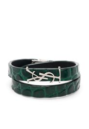 Saint Laurent logo-plaque wrap-around bracelet - Verde