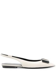 Saint Laurent pointed-toe slingback ballerina shoes - Toni neutri