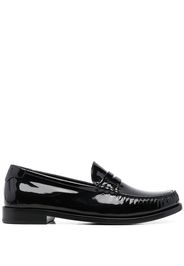 SAINT LAURENT high-shine leather loafers - Nero