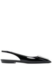 Saint Laurent pointed-toe buckled slingback pumps - Nero