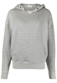 Saint Laurent Université distressed-effect marl hoodie - Grigio