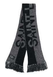 Saint Laurent intarsia-knit logo scarf - Nero