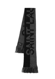 Saint Laurent intarsia-knit logo scarf - Nero