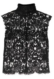 Saint Laurent floral lace-detail blouse - Nero