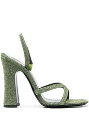 Saint Laurent Arancha 110mm lurex sandals - Verde