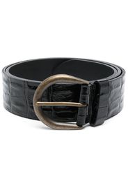 Saint Laurent crocodile-effect leather belt - Nero