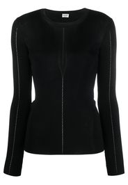 Saint Laurent long-sleeved rib knit top - Nero