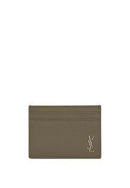 Saint Laurent logo-plaque detail card holder - Verde