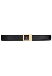 Saint Laurent logo-plaque leather belt - Nero