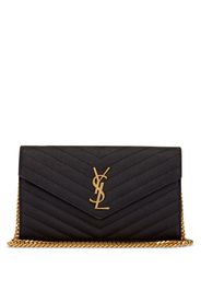 Saint Laurent Clutch Cassandre con placca logo - Nero